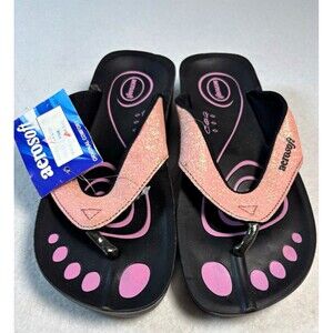 Aerosoft Women’s Size 8 Pink Glitter Flip Flop Sandals Comfort Thong NWT LA0825